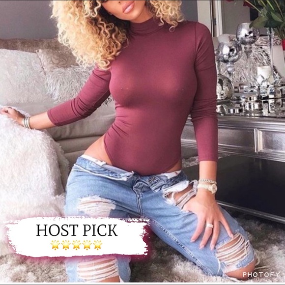 HP•NEW•L-XL•MAKE HIM SWEAT MOCHA MAUVE HIP BODYSUIT - Picture 2 of 7